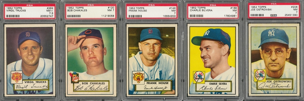 1952 Topps PSA NM 7 and PSA NM+ 7.5 Collection (5 Different) 